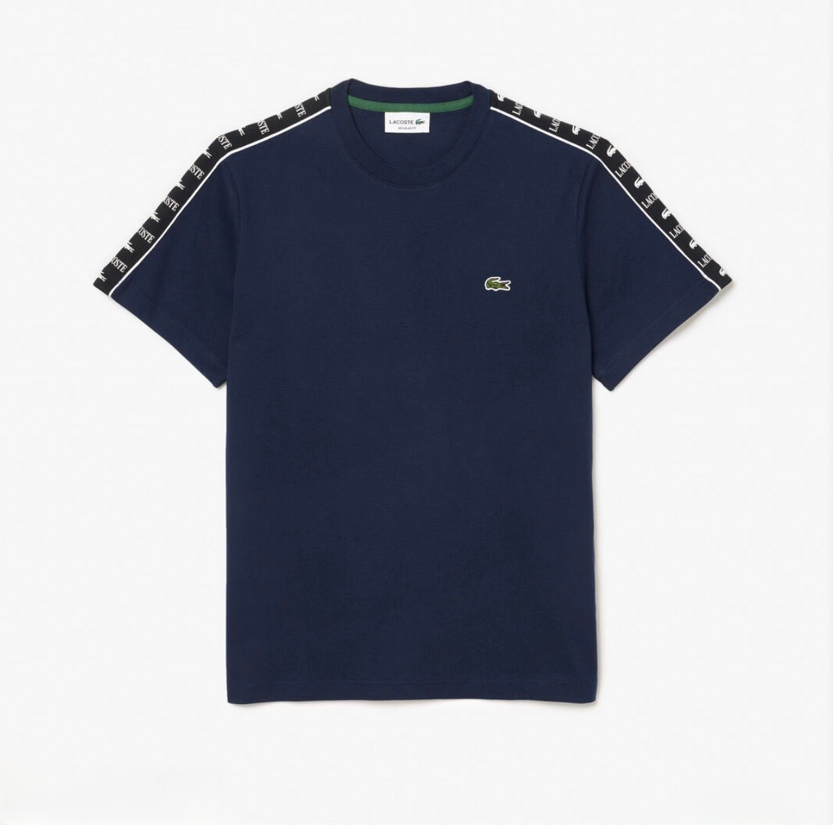 Lacoste Men’s Regular Fit Tape-Sleeve Cotton T-Shirt