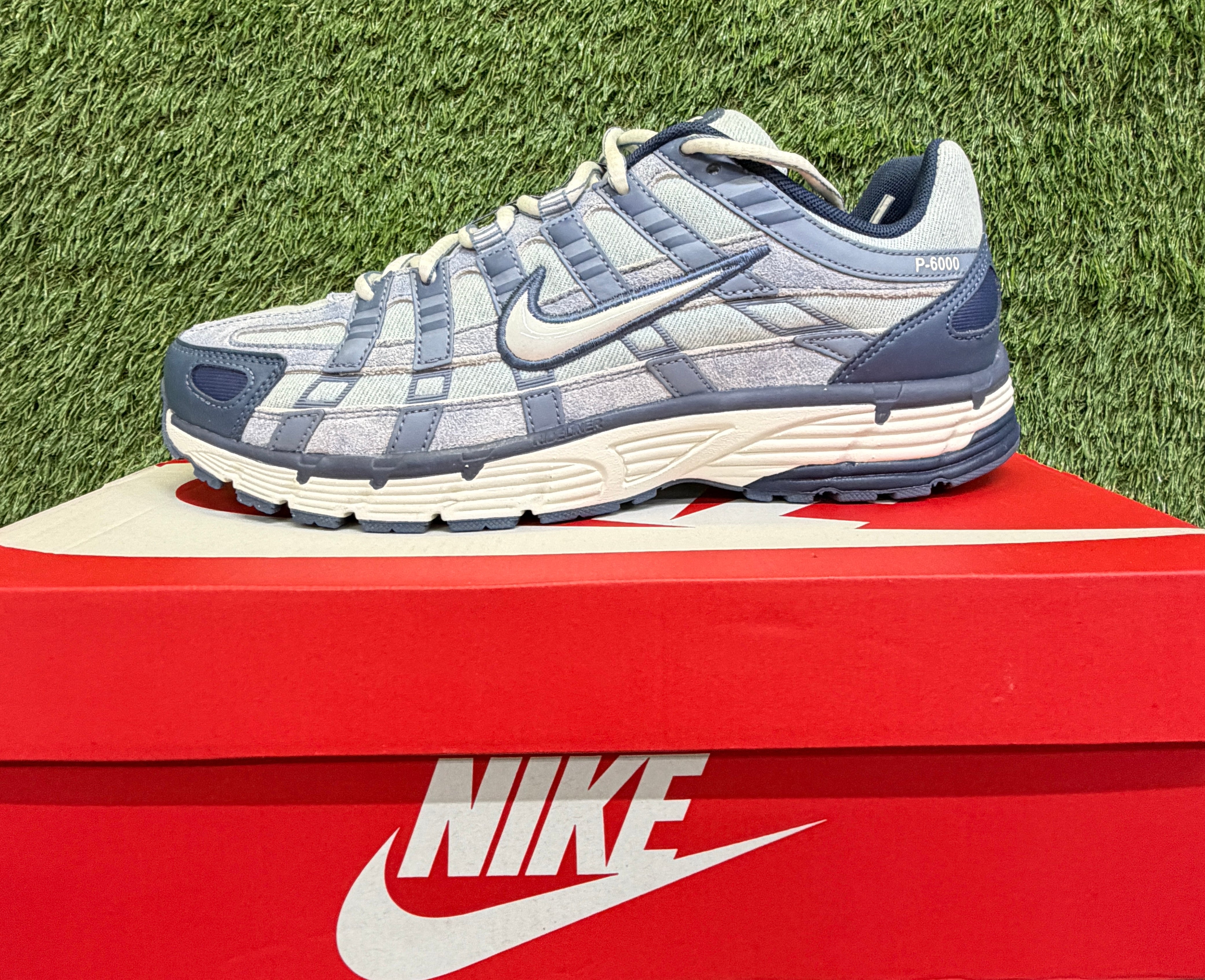 Mens Nike p-6000 worn blue denim/soft pearl