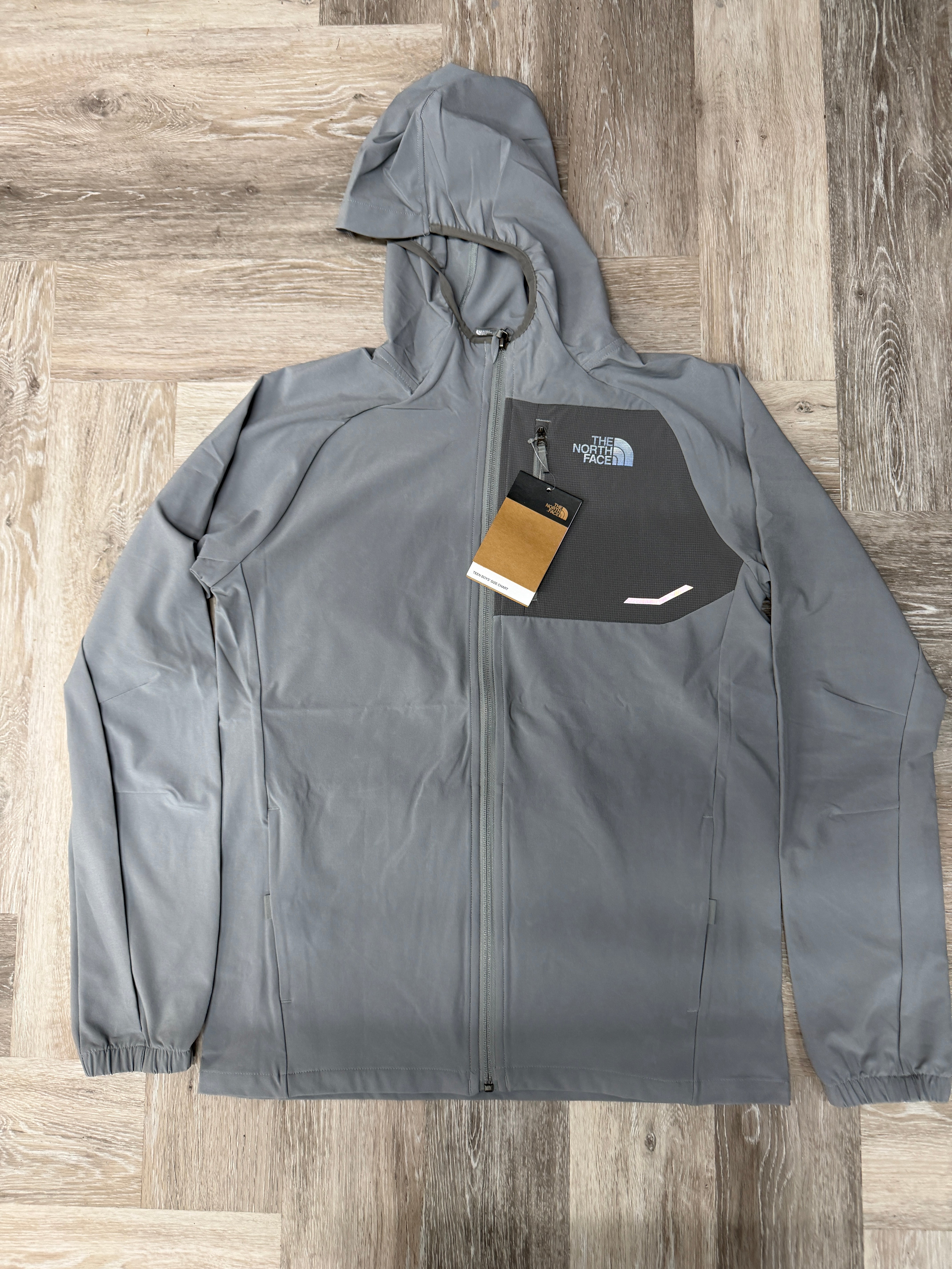 Boys The North Face performance full zip jacket monument grey