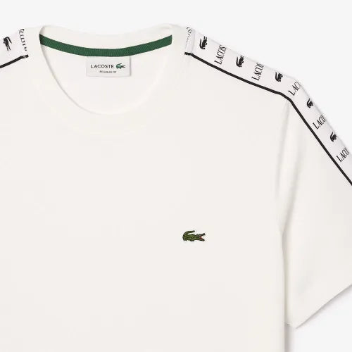 Lacoste Men’s Regular Fit Tape-Sleeve Cotton T-Shirt