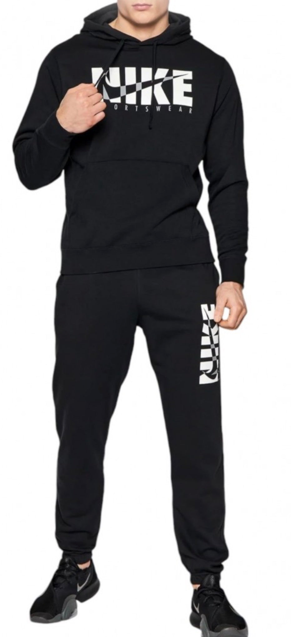 MEN’S NIKE CLUB SPORTSWEAR HOODIE TRACKSUIT SET – BLACK